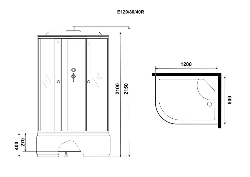 Душевая кабина Niagara Eco 120х80х215 NG-7310-14R высокий поддон, без гидромассажа фото 4