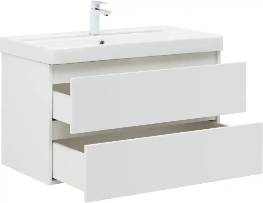 Тумба под раковину Aquanet Вега 90 белый глянец фото 8