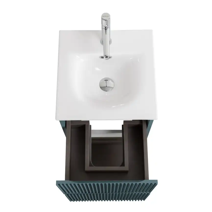 Тумба под раковину BelBagno UNO-MINI-400-2C-SO-AO подвесная, Голубой Матовый фото 4