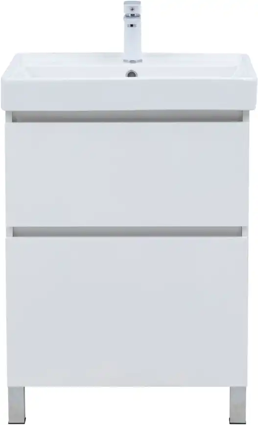 Тумба под раковину Aquanet Вега 60 напольная, белый глянец, 344121 фото 8