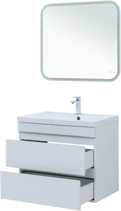 Тумба под раковину Aquanet Нота New 75 2 ящика, белый глянец 335418 фото 10