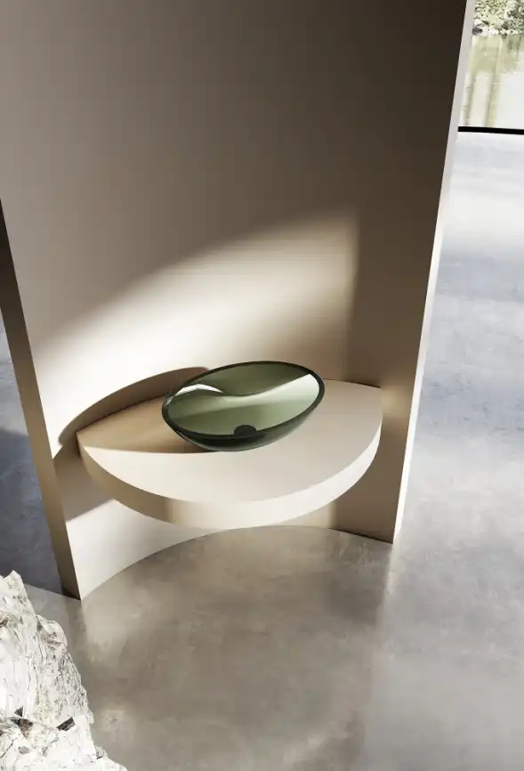 Раковина накладная ABBER KRISTALL 50х35х15 AT2802Vesuvian, овальная, оливковая фото 2