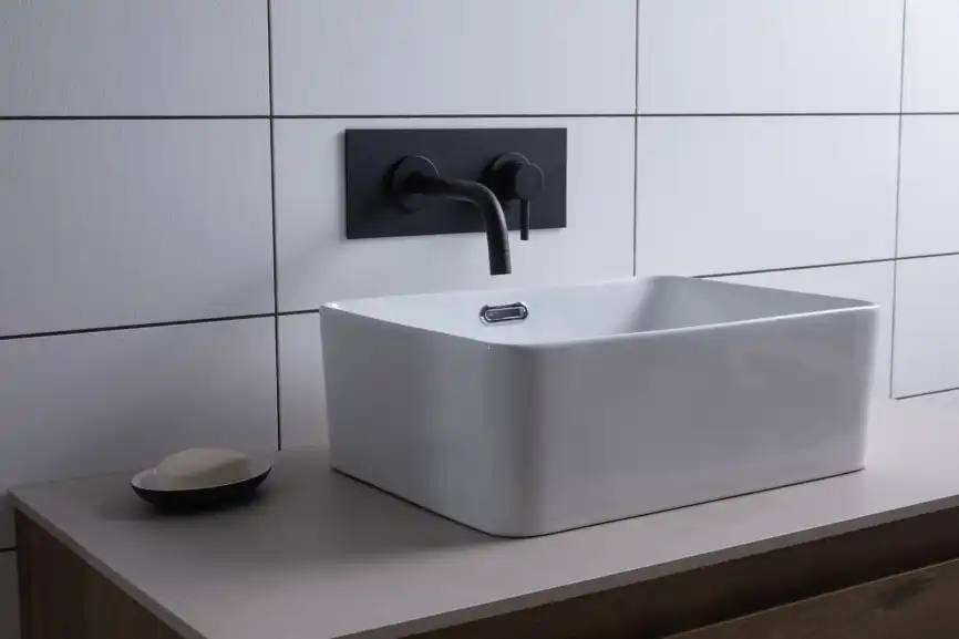 Раковина накладная Aquanet PERFECT-1 40,5х31,5х14 прямоугольная, Белая глянцевая фото 11