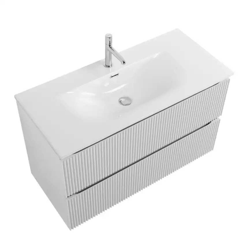 Тумба под раковину BelBagno UNO-1000-2C-SO-BO подвесная, Bianco Opaco фото 3