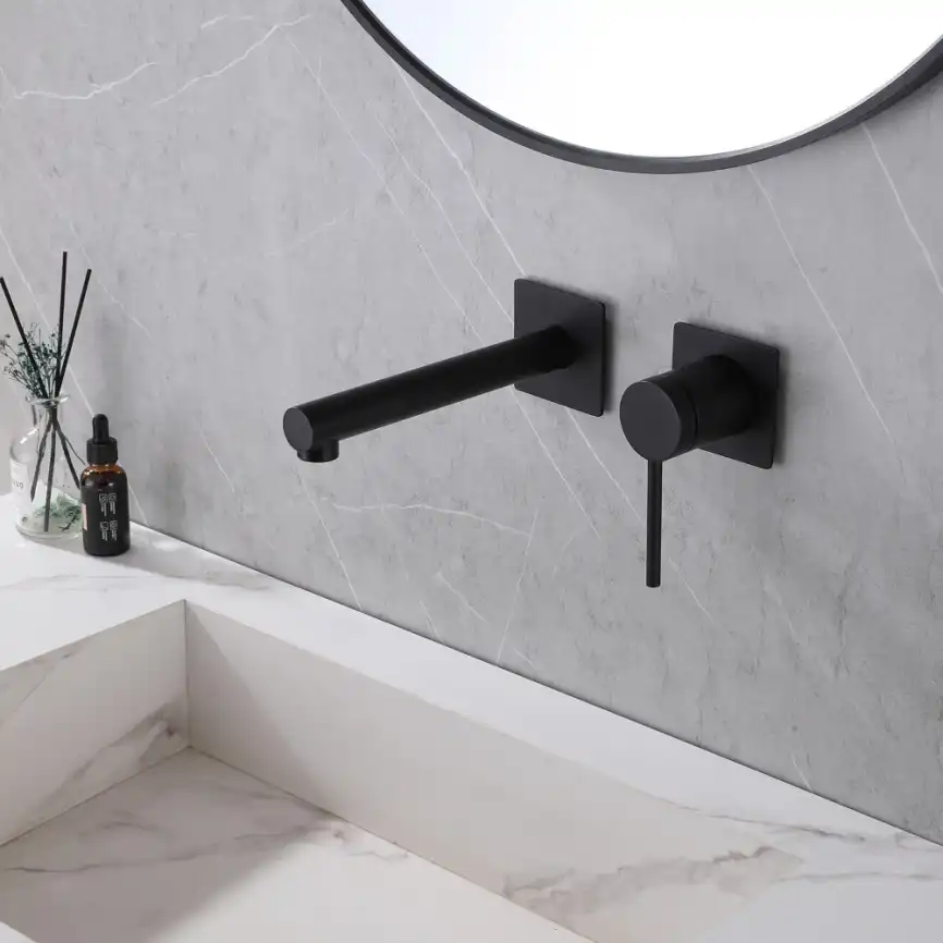 Смеситель для раковины Abber Emotion AF8812B встраиваемый, с внутренней частью, Черный матовый фото 2