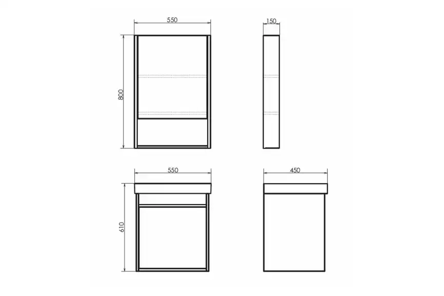 Зеркало-шкаф Comforty Вена 55 Дуб дымчатый, 00-00009271 фото 10