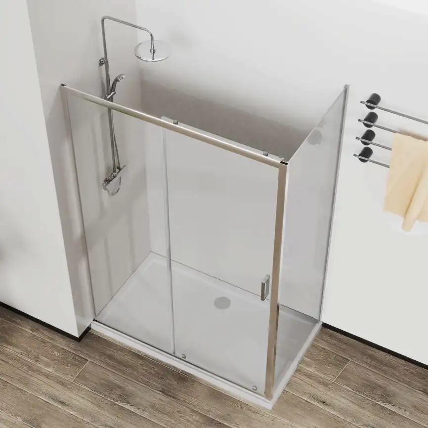 Душевой уголок Vincea City 120х90 VSR-5CT9012CL, профиль хром, стекло Прозрачное фото 4