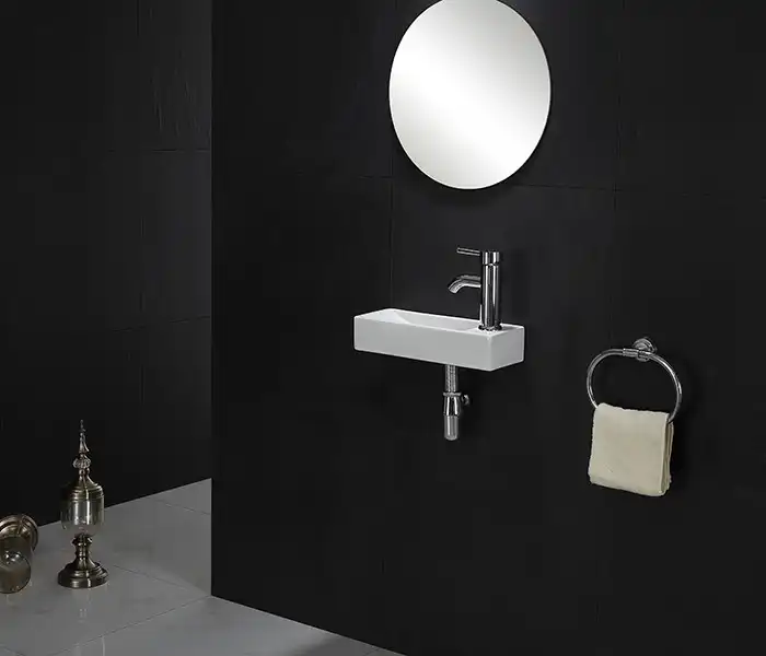 Умывальник CeramaLux 9048FL 380х145х80 Подвесная цвет Белый фото 5