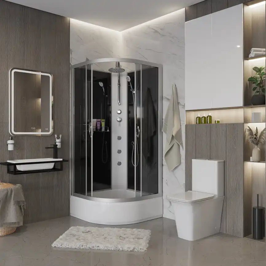 Душевая кабина Niagara Classic 80х80х210 NG-3503-14BKTG средний поддон, с гидромассажем, 35031434BKTG фото 2