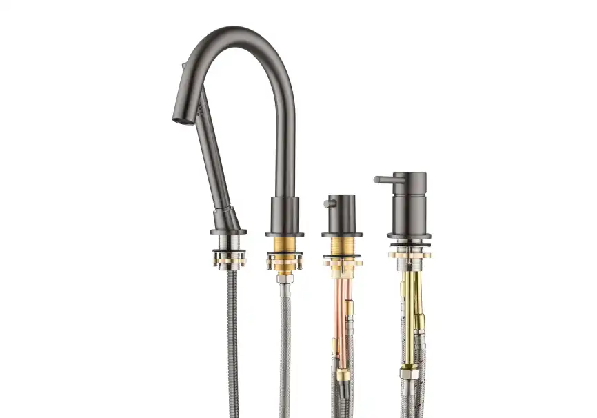 Смеситель на борт ванны Aquatek Европа AQ1348BGM, Оружейная сталь фото 10