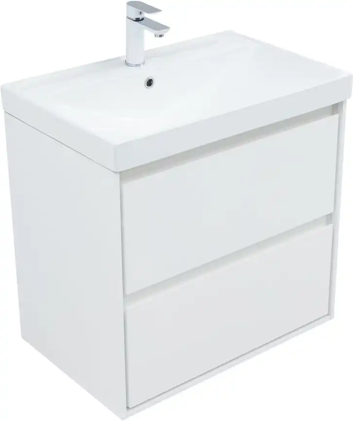 Тумба под раковину Aquanet Милан 70 белый глянец, подвесная, 336368 фото 14