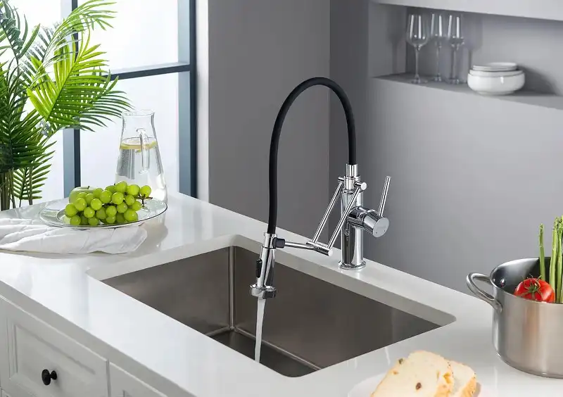 Смеситель для кухни Aquatek Европа AQ1388CR с выдвижной лейкой, Хром фото 4