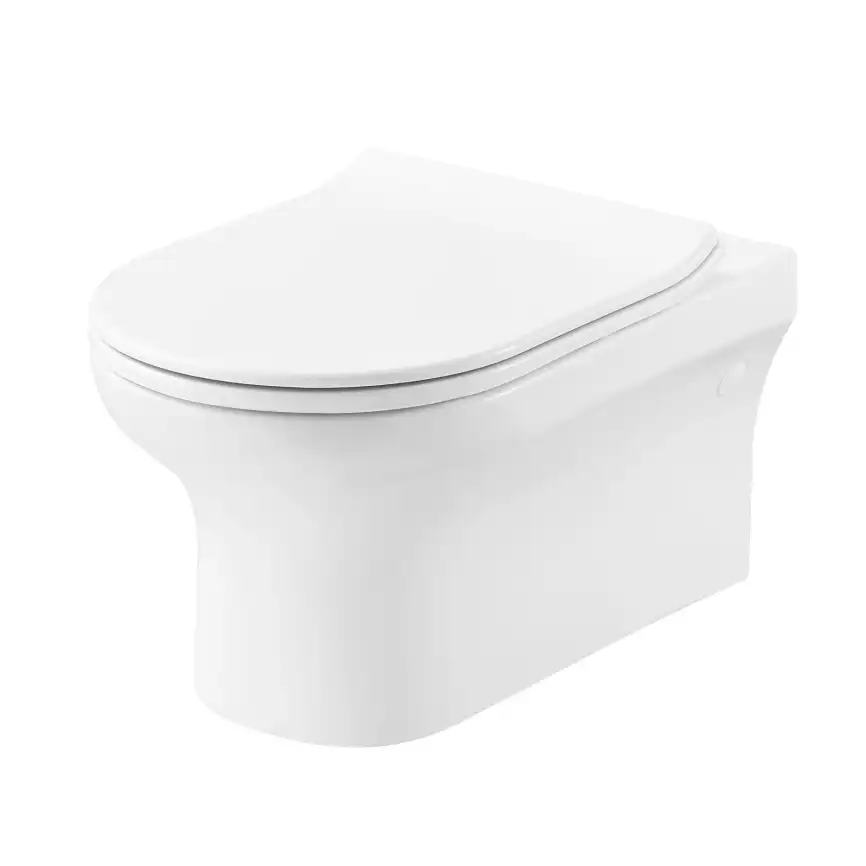 Подвесной унитаз Creo Ceramique ARCHI 380х680х820 безободковый, с тонкой крышкой, микролифт фото 1