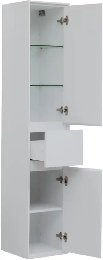Шкаф-пенал Aquanet Милан 35 белый глянец (с ящиком), 339957 фото 8