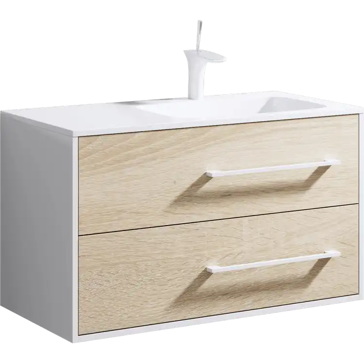 Тумба с раковиной подвесная Aqwella 5 Stars Miami 90 см, Mai.01.09/R, цвет Дуб сонома фото 1