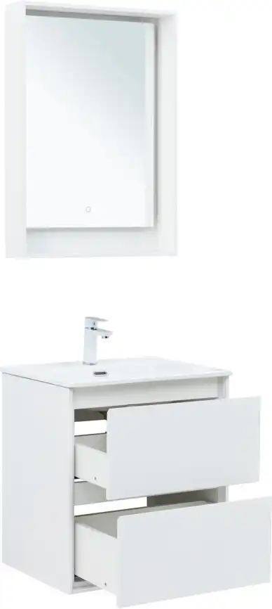 Тумба под раковину Aquanet Милан 60 белый глянец, подвесная, 336367 фото 7