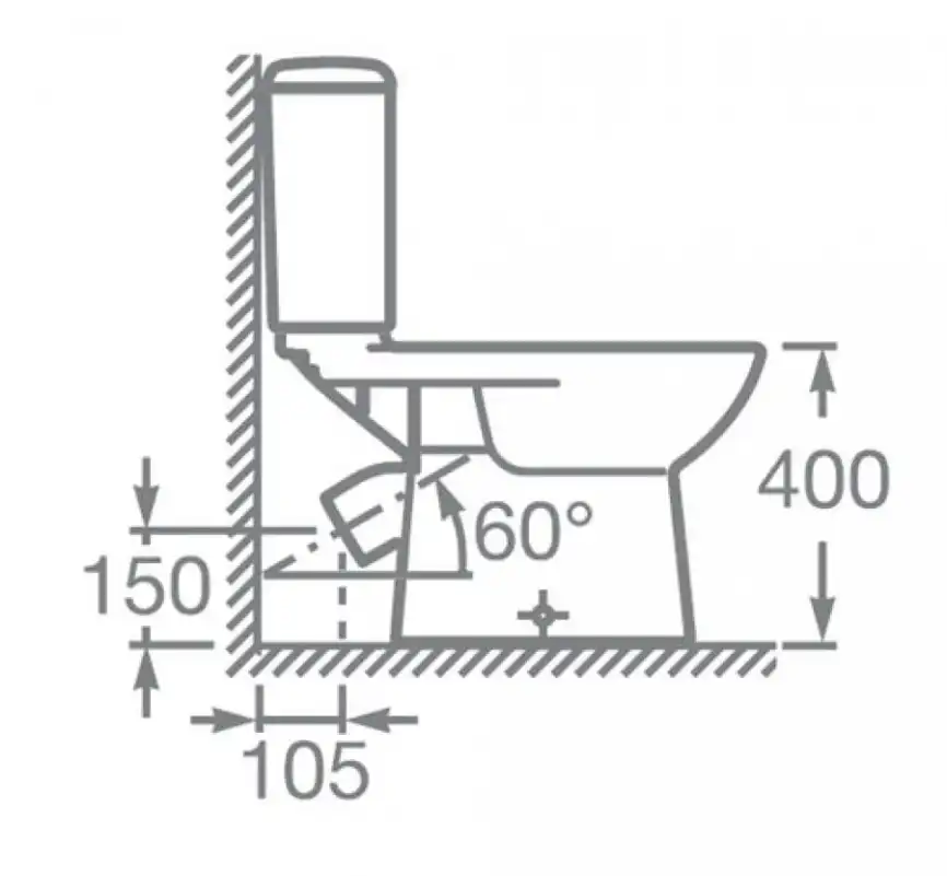 Унитаз-компакт Roca Access с косым выпуском 34P23900Y, белый фото 7