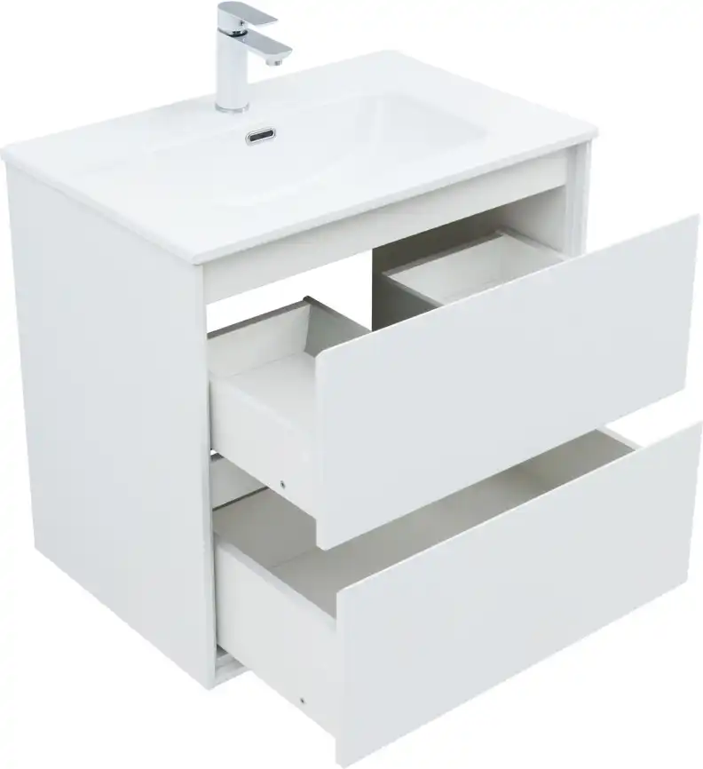 Тумба под раковину Aquanet Милан 70 белый глянец, подвесная, 336368 фото 6