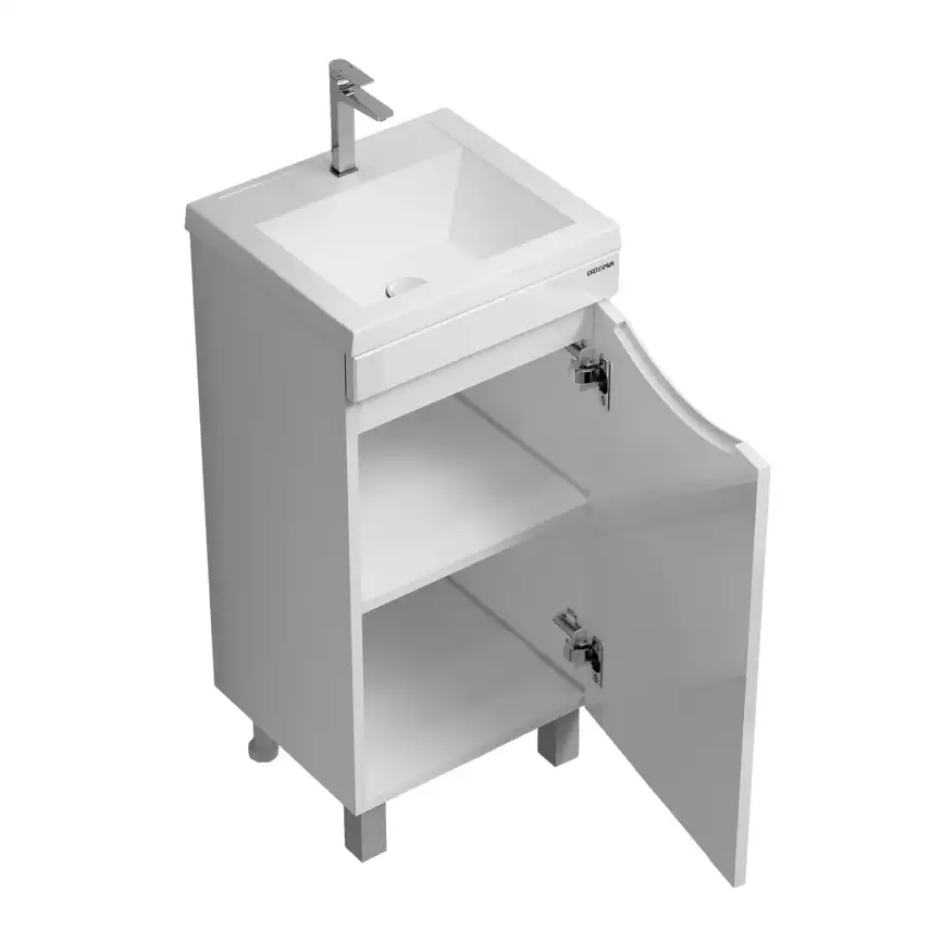 Тумба под раковину Grossman Виста 40 напольная, белая глянцевая (104062) фото 3