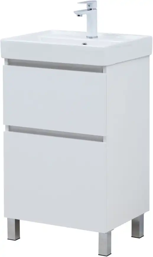Тумба под раковину Aquanet Вега 50 напольная, белый глянец, 344120 фото 10