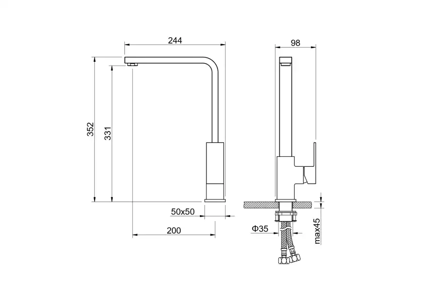 Смеситель для кухни Aquatek Либра AQ1680CR, Хром фото 2