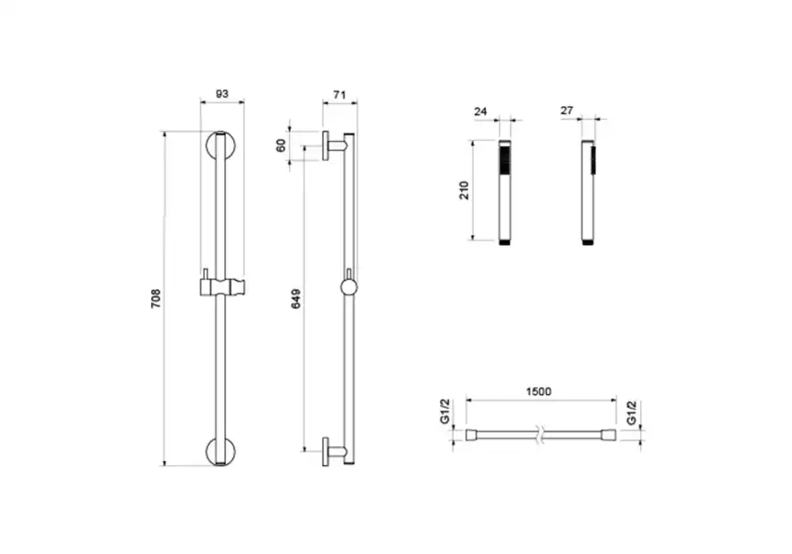 Смеситель для душа Aquatek Европа AQ1332CR, с душевым гарнитуром однорычажный, Хром фото 3