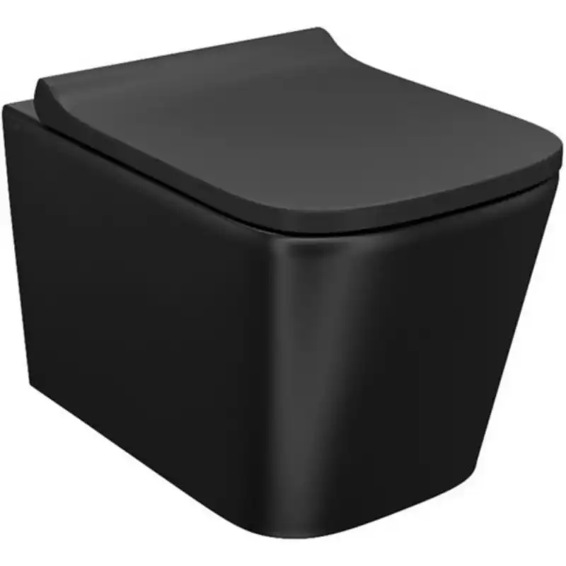 Унитаз подвесной IDDIS Bild BILR2BMi25 безободковый, с сиденьем микролифт Черный матовый фото 1