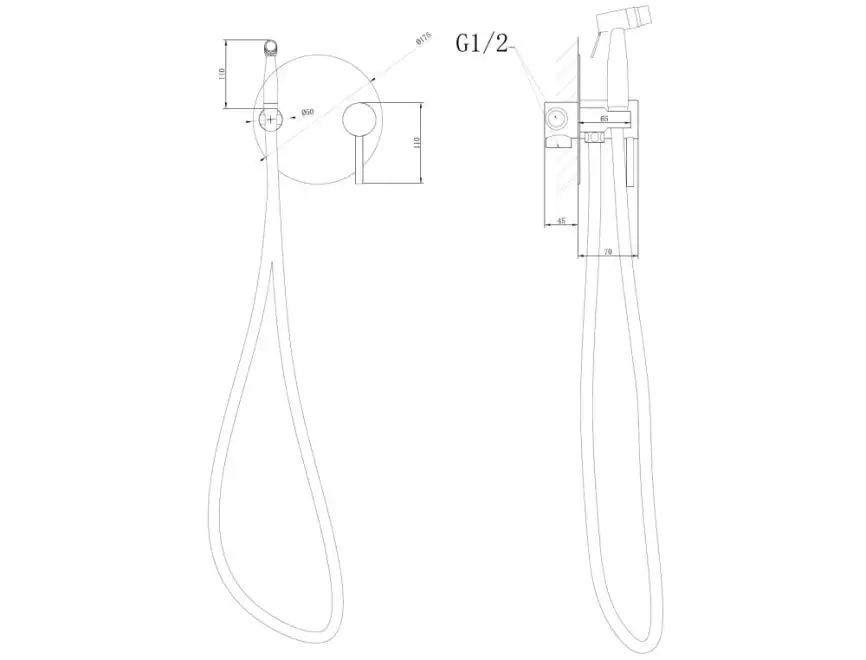 Смеситель ABBER Emotion AF8826B с гигиеническим душем, черный матовый фото 4