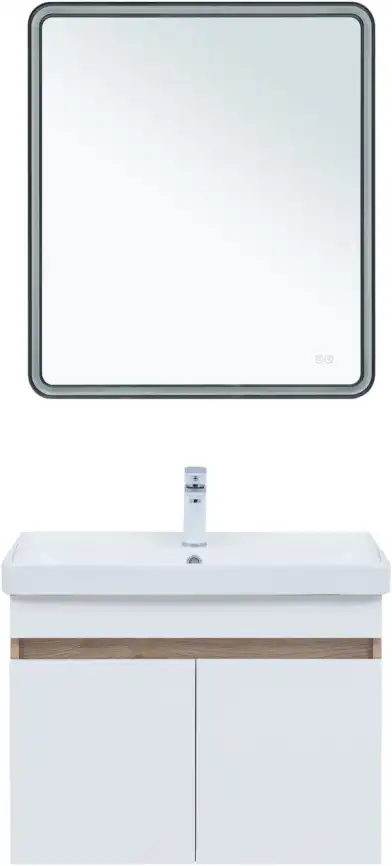 Тумба под раковину Aquanet Оптима 80 дуб светлый/белый сатин, 344801 фото 9