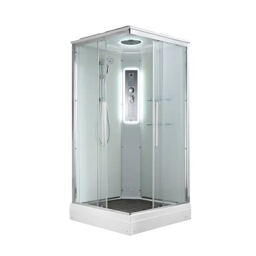 Душевая кабина AvaCan K2010LED 100x100 см, низкий поддон, с крышей фото 1