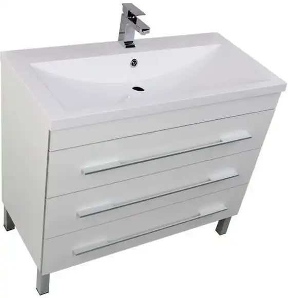Тумба под раковину Aquanet Верона 100 белый (напольная 3 ящика) 178471 фото 5