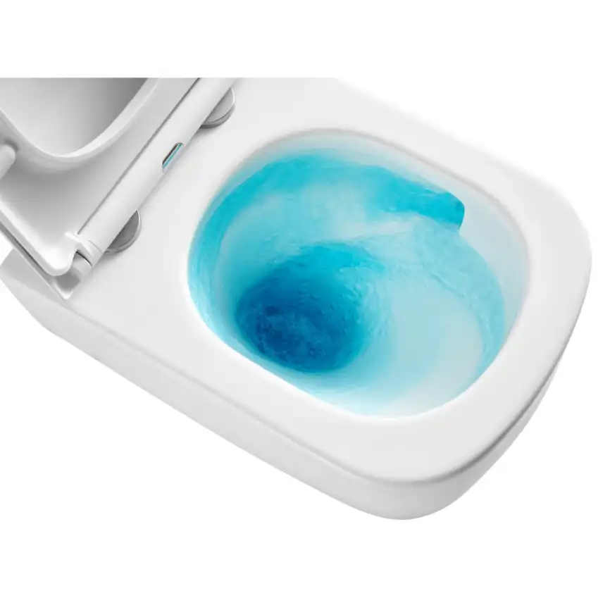 Подвесной унитаз Azario Ollin AZ-1883WH безободковый, смыв Торнадо, в комплекте с сидением микролифт, Белый глянцевый фото 4