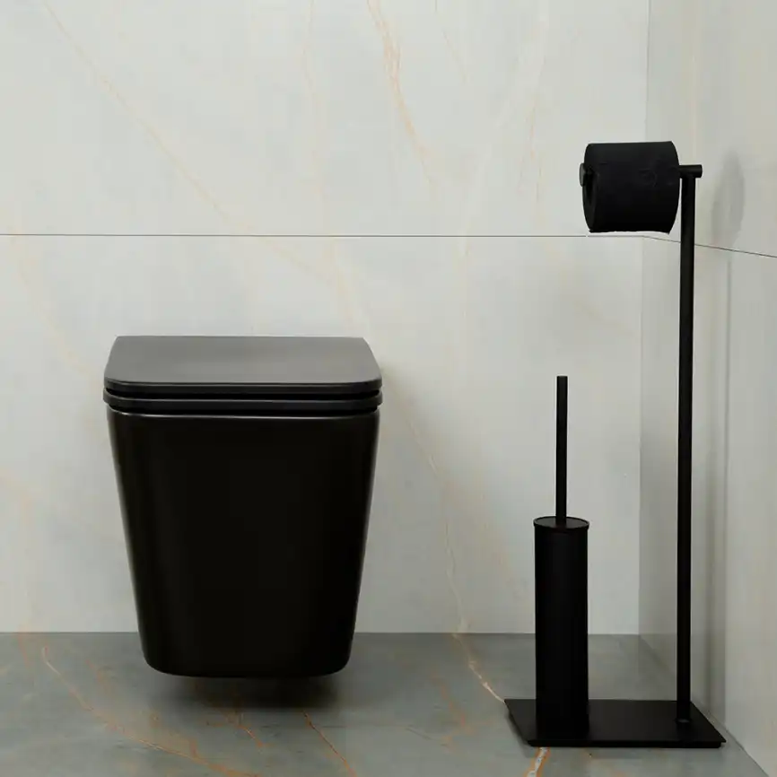 Унитаз подвесной AVS Куб 801-0035-P-R-MB безободковый, черный матовый фото 7