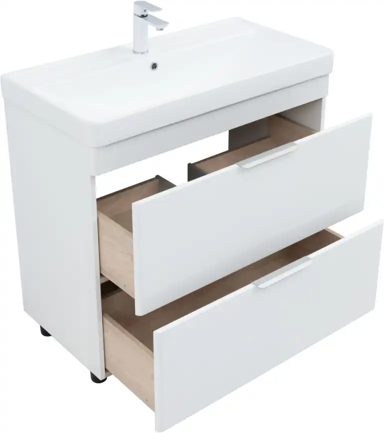 Тумба под раковину Aquanet Ирис New 90 напольная, белый глянец, напольная, 336309 фото 4