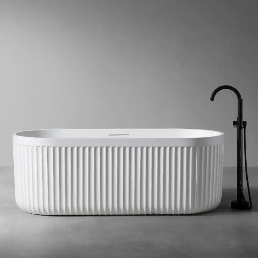 Ванна  Abber Stuttgart 170х75 AM9925 из искусственного камня, Белая матовая фото 1