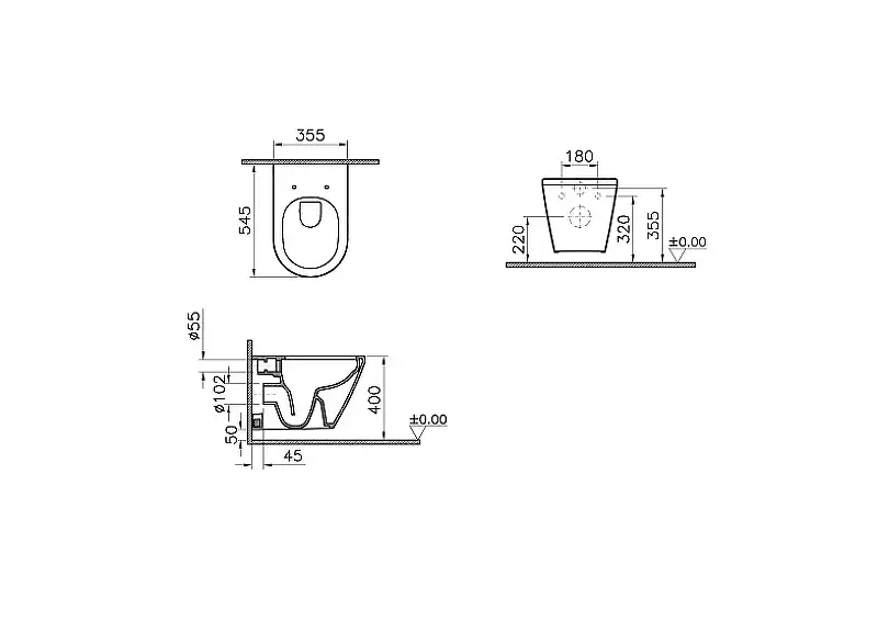 Унитаз Vitra Integra Round 7041B003-0075 подвесной без сиденья фото 3