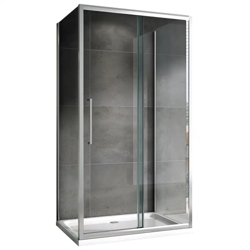 Душевой уголок ABBER Schwarzer Diamant 110х50 см, AG30110H-S50-S50, профиль хром, стекло прозрачное фото 1