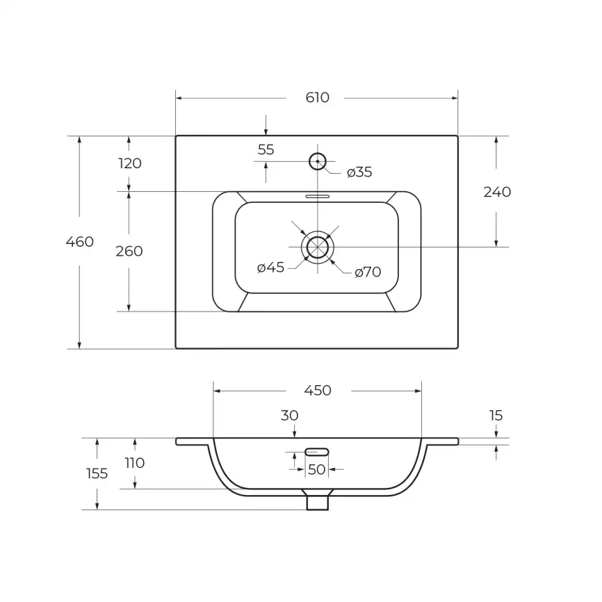 Керамическая раковина CEZARES CZR-8073-60 фото 4