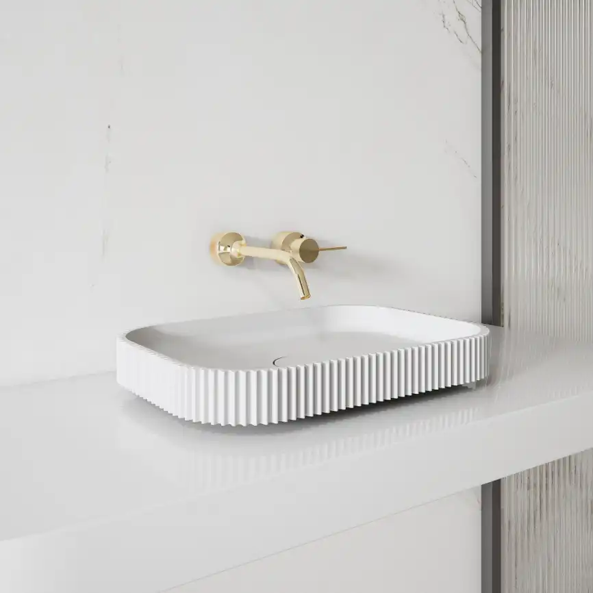 Раковина накладная ABBER STEIN 50х35х6 AS2602, прямоугольная, белая матовая фото 3