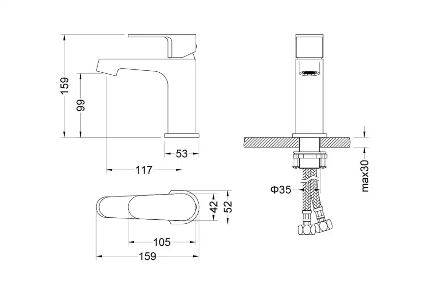 Смеситель для раковины Aquatek Оберон AQ1210MB, однорычажный, цвет Черный матовый фото 2