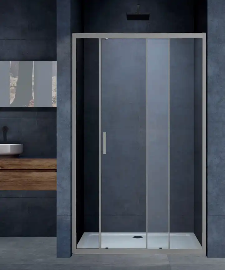 Душевая дверь Vincea Alpha 140 VDS-3AL140CLGM, раздвижная, профиль вороненая сталь, стекло прозрачное фото 1