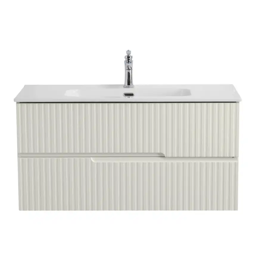 Тумба под раковину Cezares DUET-N 100 см, DUET-N-1000-2C-SO-AS-P подвесная, Альпака брашированная фото 1