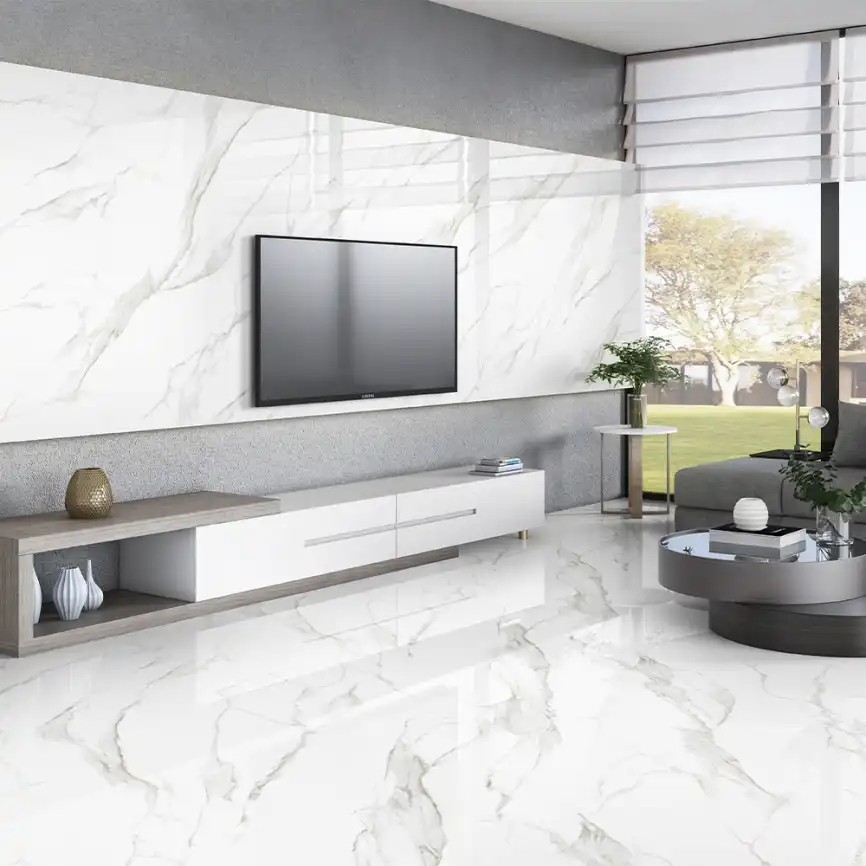 Керамогранит AVS Arctic White 60x120 полированный, белый фото 6