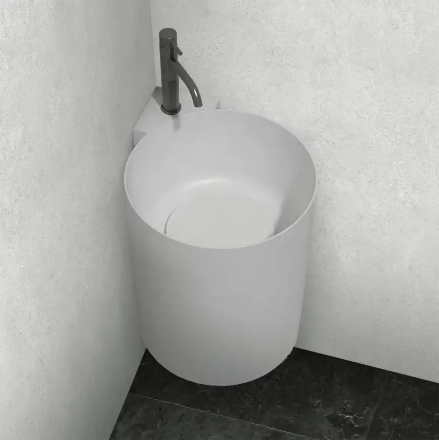 Раковина подвесная ABBER STEIN 42,2х42,2х50 AS2625, угловая, белая матовая фото 1