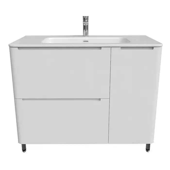 Тумба с раковиной IDDIS Edifice 100, напольная, Белая, EDI10WFi95K фото 6