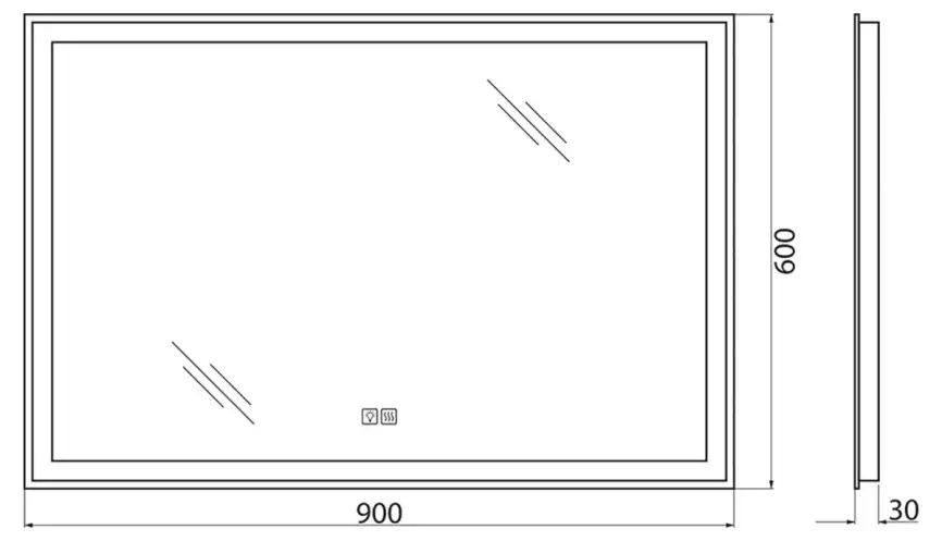 Зеркало BelBagno SPC-GRT-900-600-LED-TCH-WARM фото 9