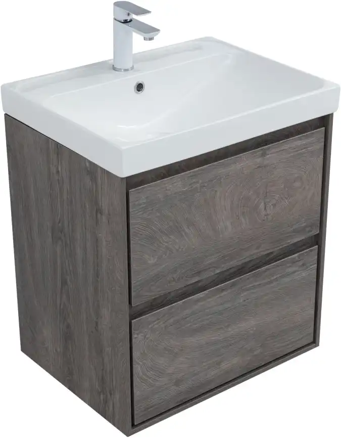 Тумба под раковину Aquanet Милан 60 дуб рошелье, подвесная, 336372 фото 13