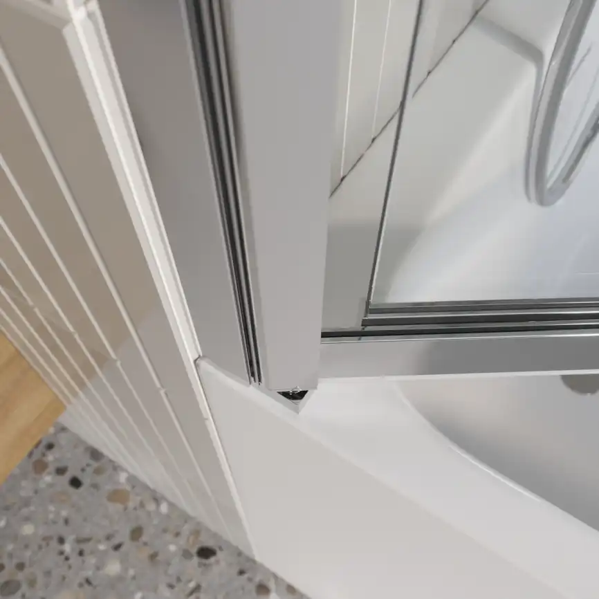 Душевая шторка на ванну BelBagno LUCE-VF-11-90/145-C-Cr стекло прозрачное, профиль Хром фото 4
