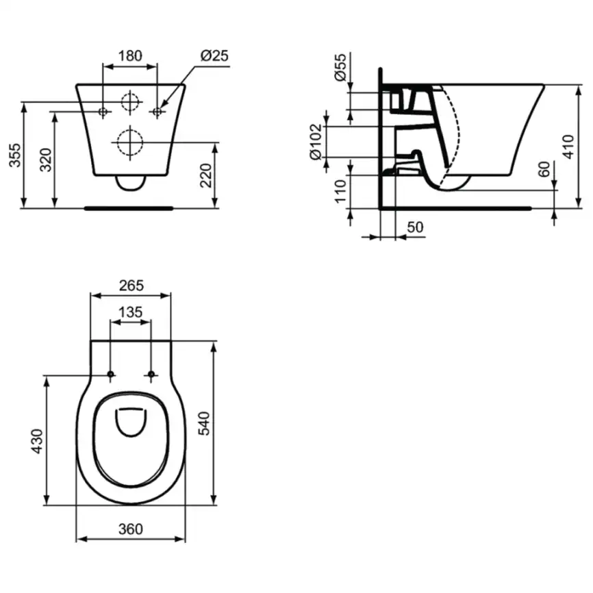 Комплект унитаза с инсталляцией Ideal Standard Connect Air E212101 с сиденьем Микролифт фото 9