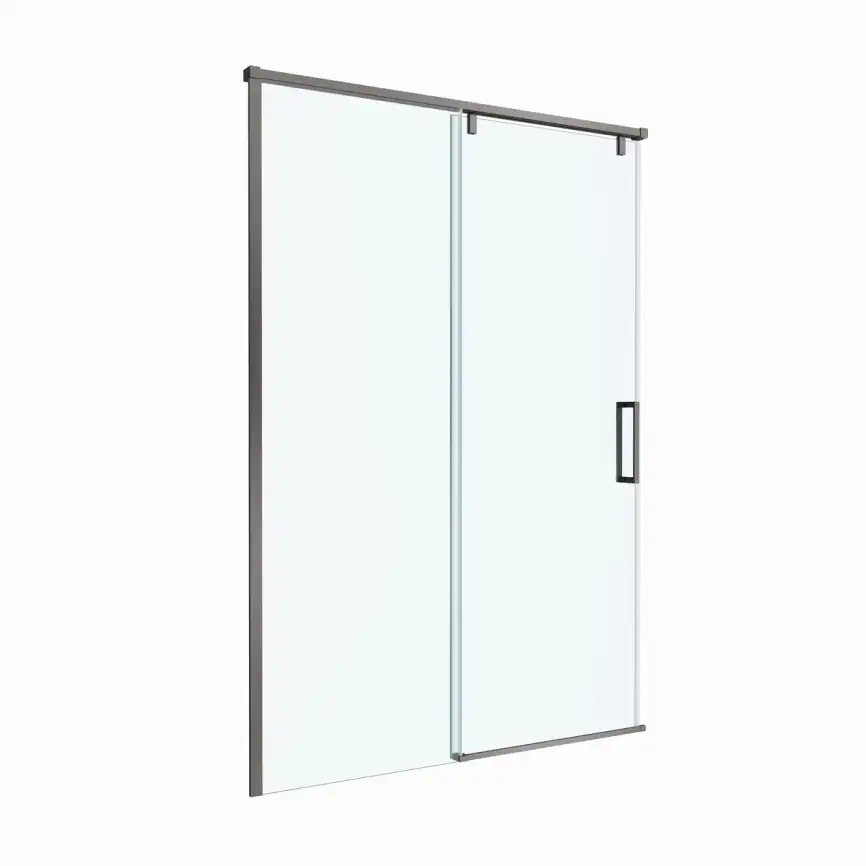 Душевая дверь BelBagno SOFT_CLOSE-1-BF-1-140-C-GM стекло прозрачное, профиль Оружейная сталь фото 10